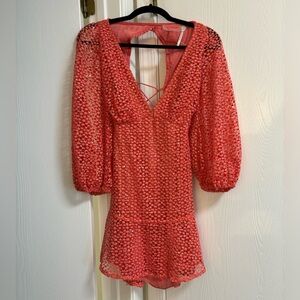 FREE PEOPLE CROCHET SPARKLE MINI DRESS